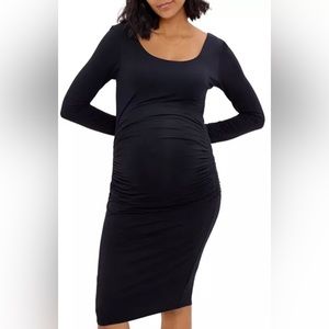 Ingrid & Isabel black shirred maternity dress, xs